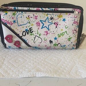 Moxy Graffiti Love & Amor Splatter Paint Zip-Around Wallet